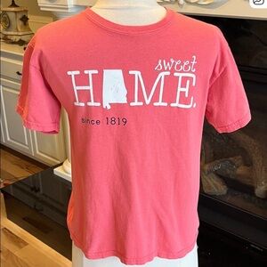 Sweet Home Alabama Cotton T Shirt Short Sleeve Salmon Pink